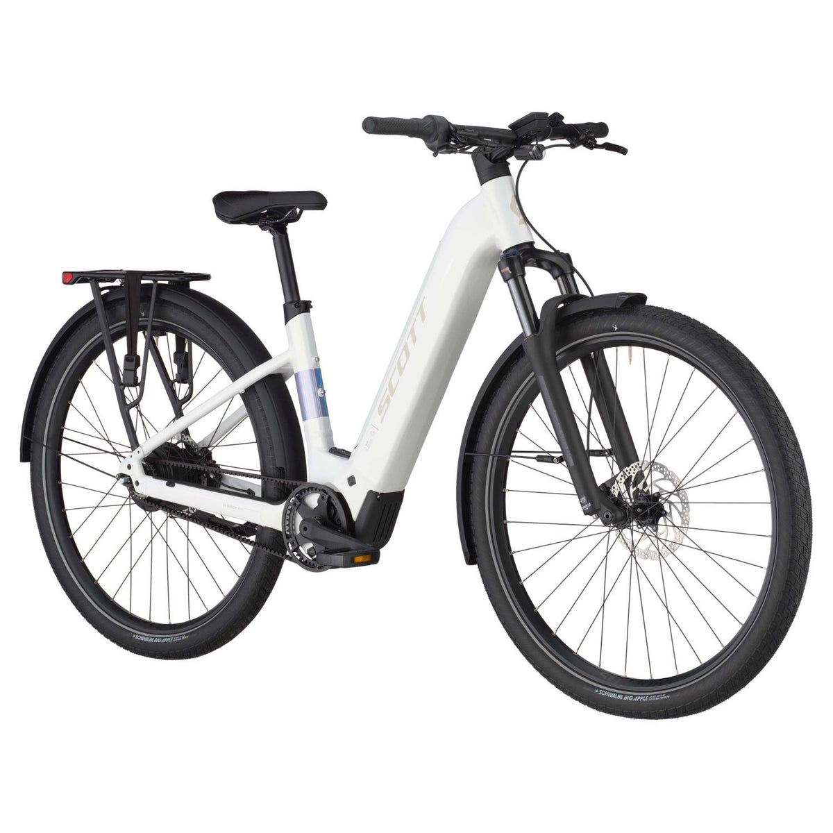 Bicicletas Eléctricas eUrbanas Scott Sub 10 Belt Wave 2025 Bianco White