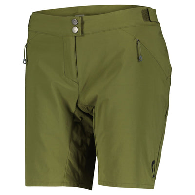 Pantalón Corto MTB Badana Scott Endurance Corte Holgado Mujer Fir Green