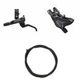 Hydraulisches Scheibenbremsen-Kit Shimano Deore BR-M6100/BL-M6100 Vorne/Links Resin Ohne Kühlrippen/Adapter Bremsleitung 1000mm Schwarz