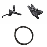 Hydraulisches Scheibenbremsen-Kit Shimano Deore BR-M6100/BL-M6100 Hinten/Rechts Resin Ohne Kühlrippen/Adapter Bremsleitung 1700mm Schwarz