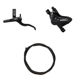 Hydraulisches Scheibenbremsen-Kit Shimano Deore BR-MT420/BL-M4100 Vorne/Links Resin Ohne Kühlrippen/Adapter Bremsleitung 1000mm Schwarz