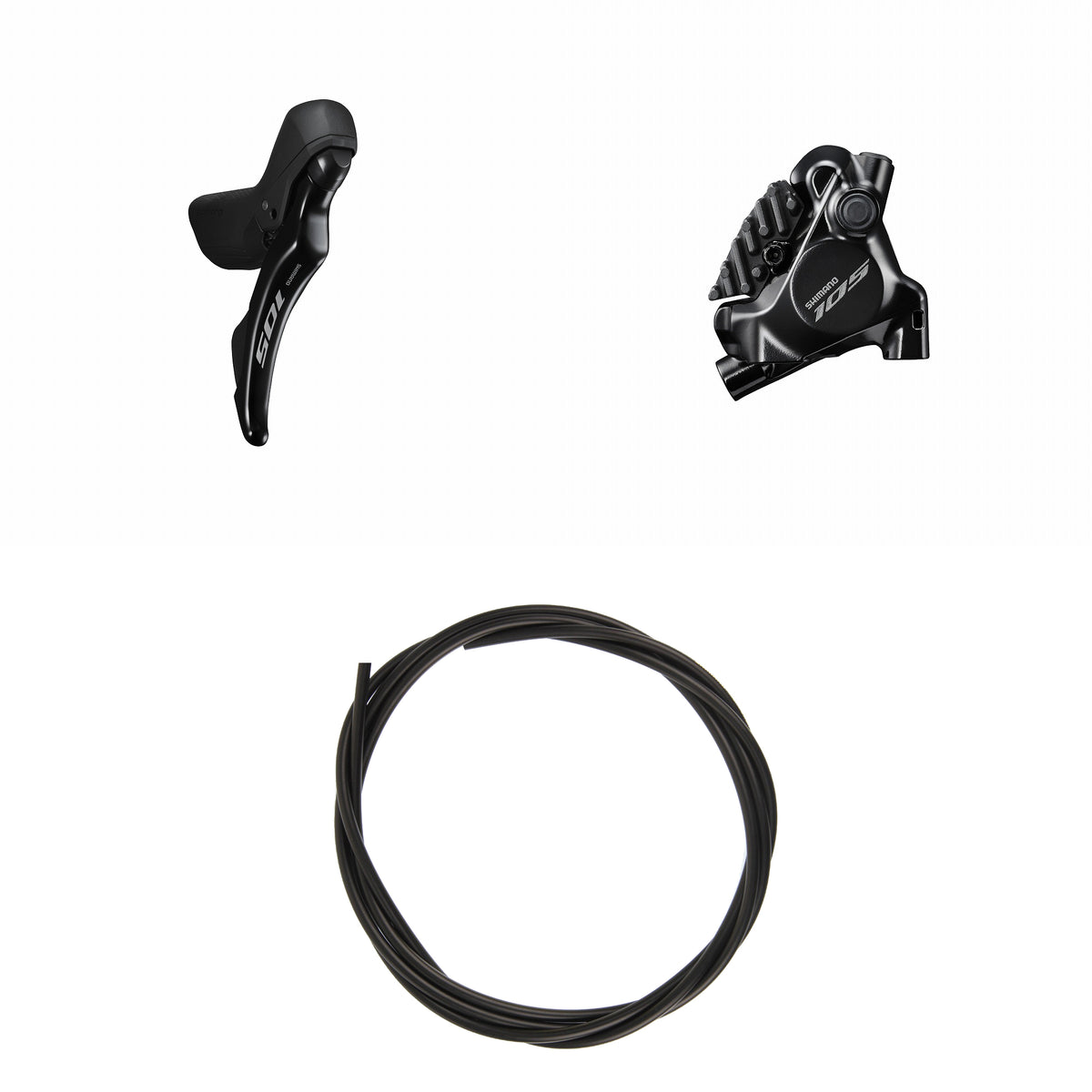 Kit Freno Disco Hidráulico Shimano 105 BR-R7170/ST-R7120 Trasero/Derecho Resina Aletas Sin Adaptador Latiguillo 1700mm Negro #2