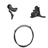 Hydraulisches Scheibenbremsen-Kit Shimano Cues BR-U6030/ST-U6030 Vorne/Links Resin Ohne Kühlrippen Adapter 160mm Bremsleitung 1000mm Schwarz