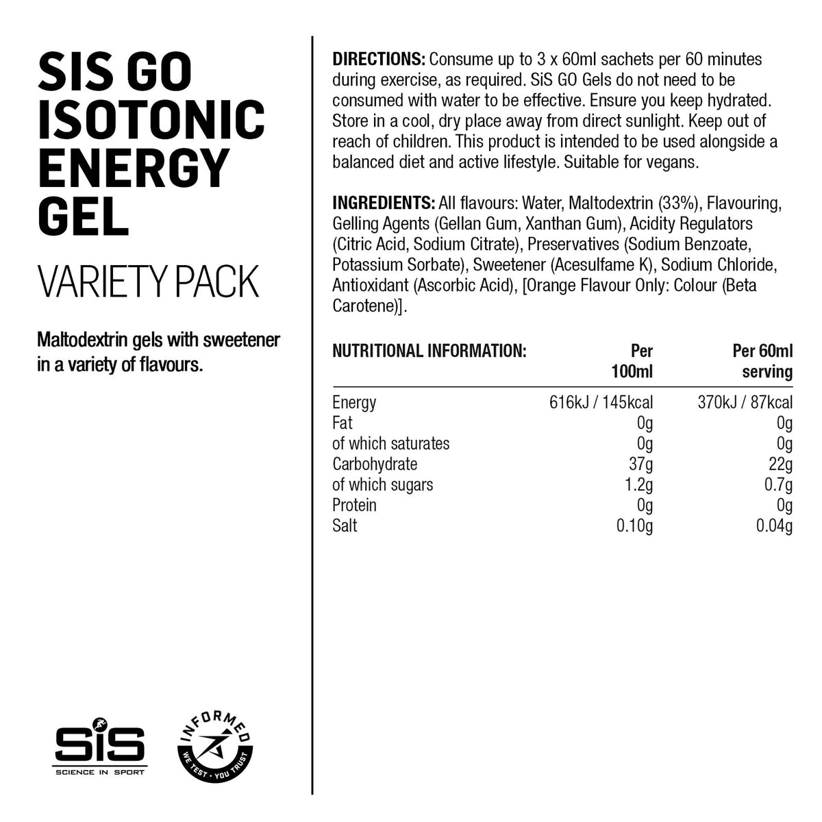 SIS GO Pack Variado Geles Energéticos Isotónicos 7x60ml Sabores Variados #2