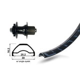 Hinterrad XLC Rodi Ready 25 Scheibenbremse 6-Loch 32 Speichen 12x142mm 8/9/10v Schwarz
