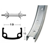 Vorderrad Roland Aluminiumfelge Stahlnabe 20-Loch Ventil 8.5mm Silber