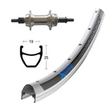 Hinterrad Winora Exal XP19 Vollachse Mutter 135mm 6/8v Eloxiert Silber