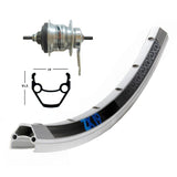 Hinterrad Winora Exal ZX19 Rücktrittbremse Shimano 7v Matt Silber
