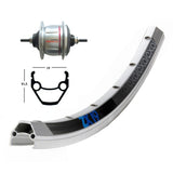 Hinterrad Winora Exal ZX19 Shimano SG-8R31 135mm V-Brake Matt Silber