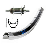Hinterrad Winora Exal ZX19 Nabendynamo Shimano DH3N80 Schnellspanner 109mm Schwarz/Silber