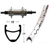 Rear Wheel Winora Vuelta Airline Solid Axle 135mm 6/8s Polished Silver