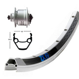 Vorderrad Winora Exal ZX19 Scheibenbremse Center Lock Nabendynamo Shimano DH3D72 Silber