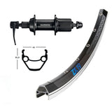 Hinterrad Winora Exal ZX19 Schnellspanner Shimano 7v Aluminium Schwarz/Silber 135mm
