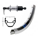 Hinterrad Winora Exal ZX19 Schnellspanner Shimano Acera T3000 8v Aluminium Silber