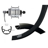 Front Wheel Winora Ryde Rival 19 Disc Brake Center Lock Quick Release Shimano DH3D32 Dynamo Hub Black/Silver
